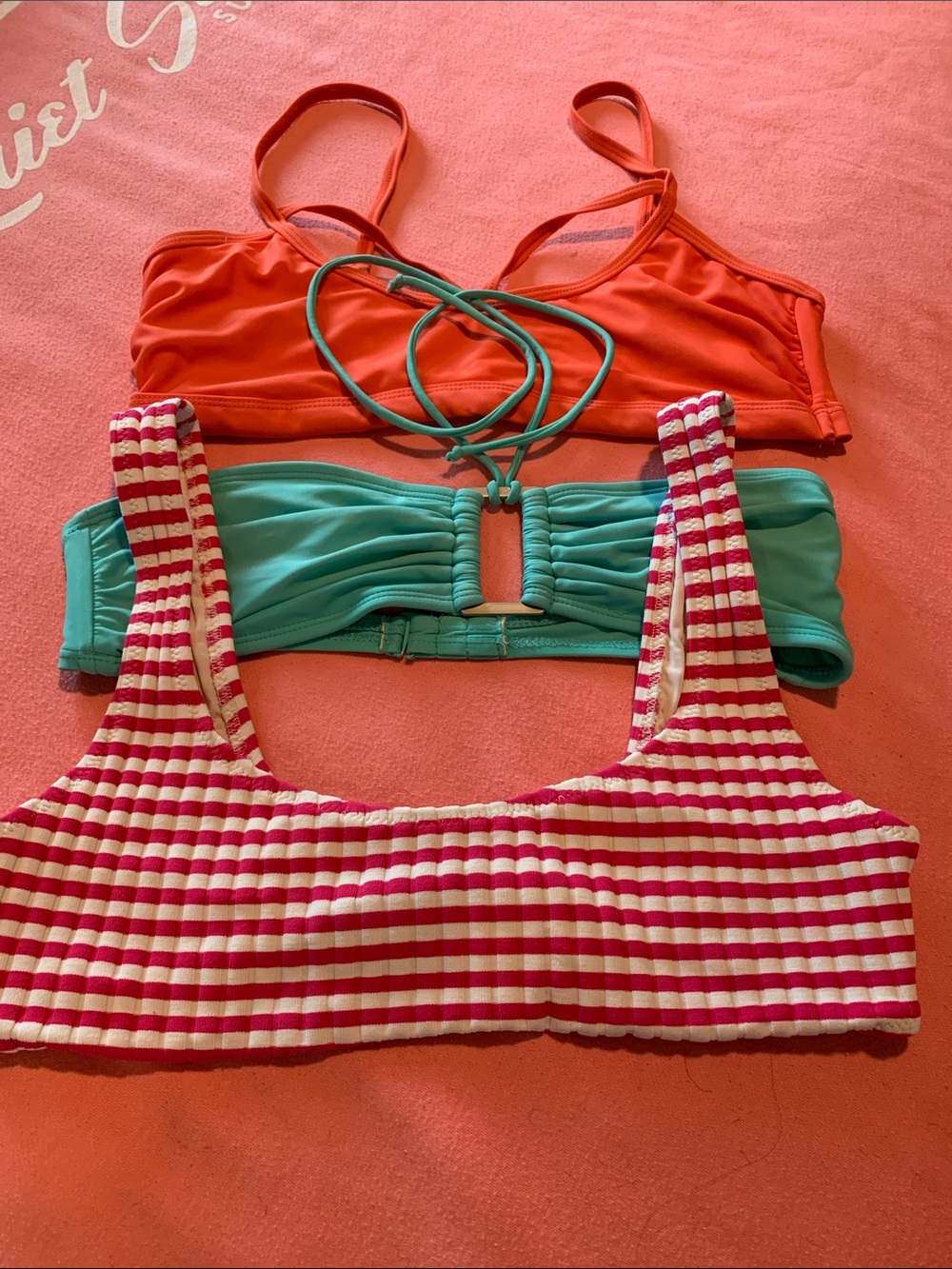 3 Bikini Tops size S/SP Body Glove, Solid&Stripe & Forever 21 S/SP